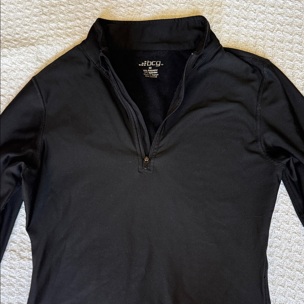 BCG Black Athletic Quarter-Zip Top